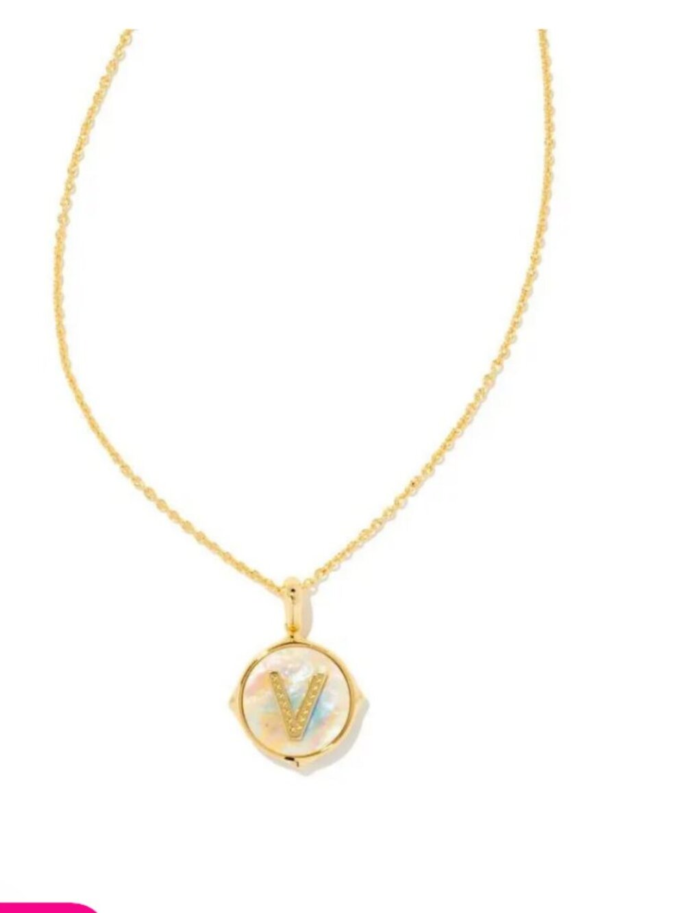 Kendra Scott | Initial Letter Gold Disc Reversible Pendant Necklace